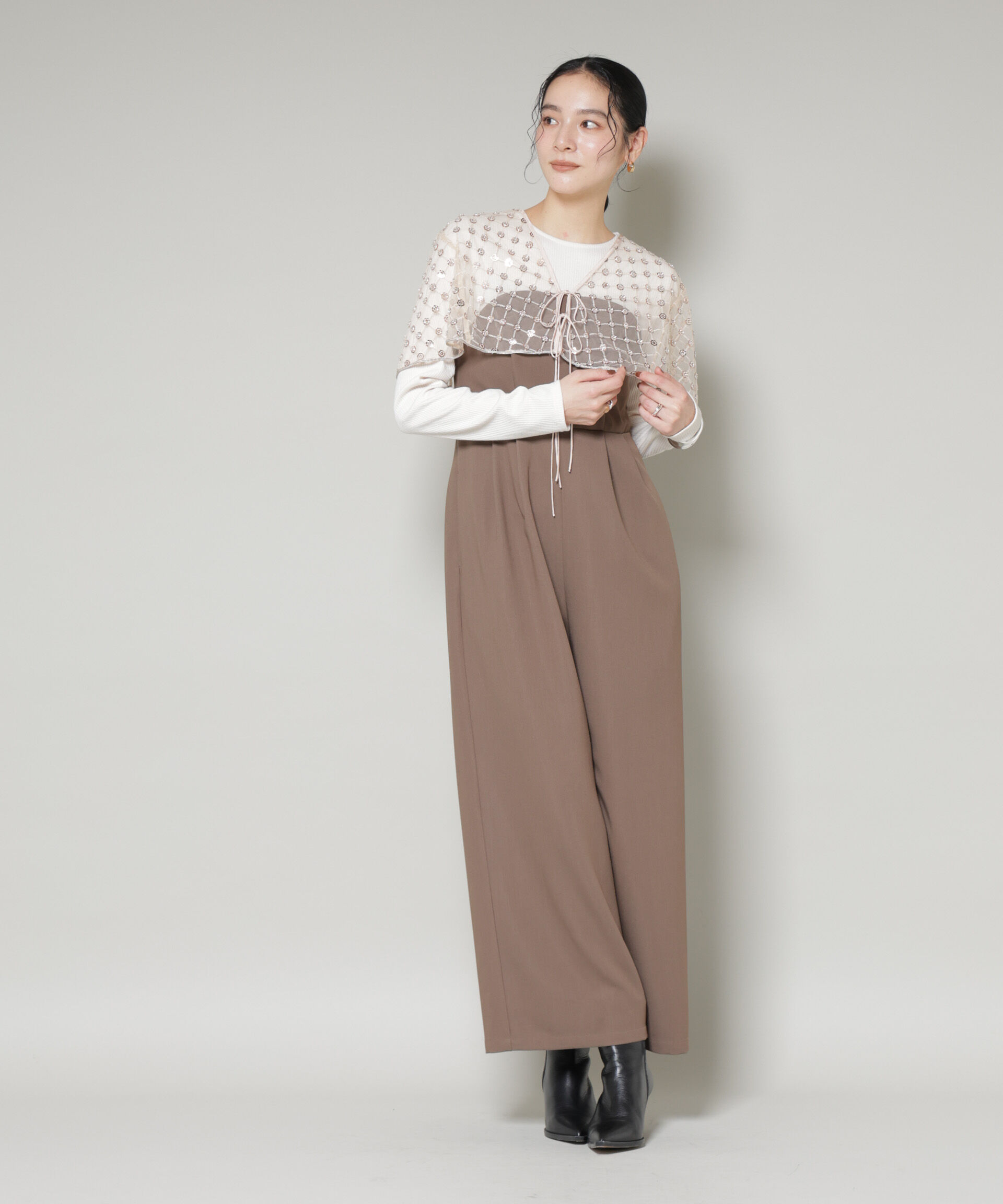 nano･universe「スパンコールビーズ刺繍ボレロストール」|シャツ・ブラウス|