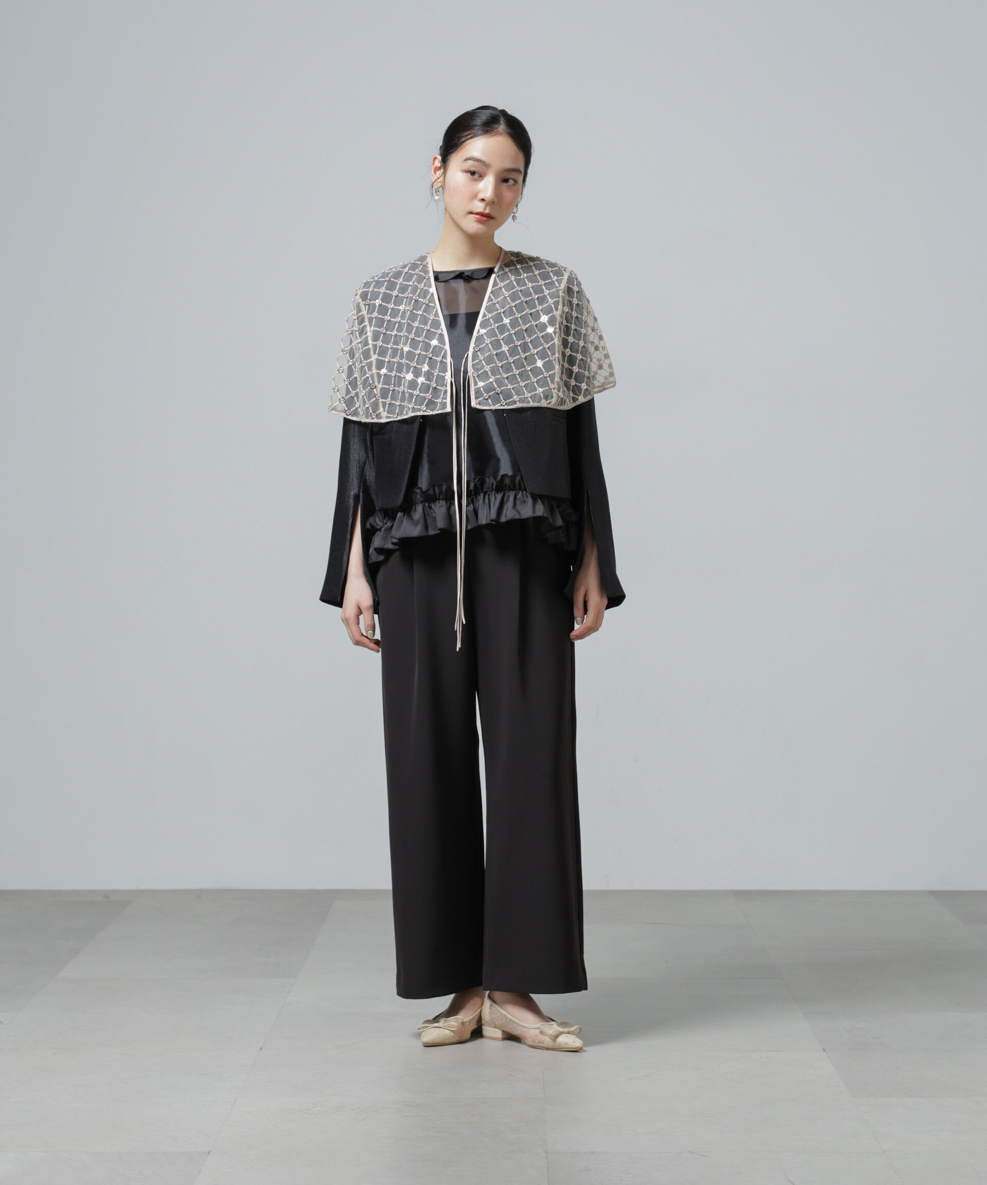 nano･universe「スパンコールビーズ刺繍ボレロストール」|シャツ・ブラウス|