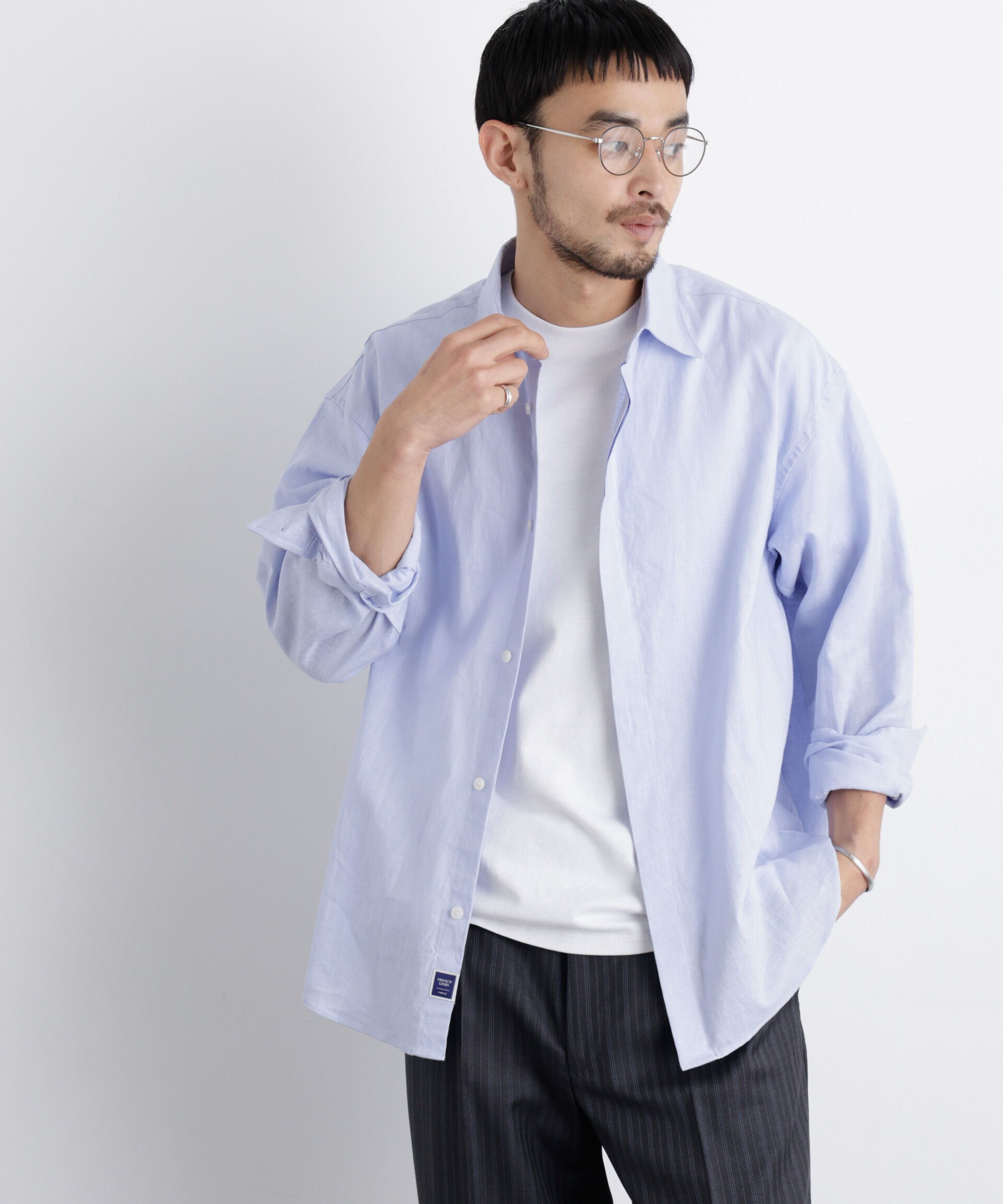 nano･universe「「FRENCH LINEN」リネンコットンレギュラーシャツ」|シャツ・ブラウス|