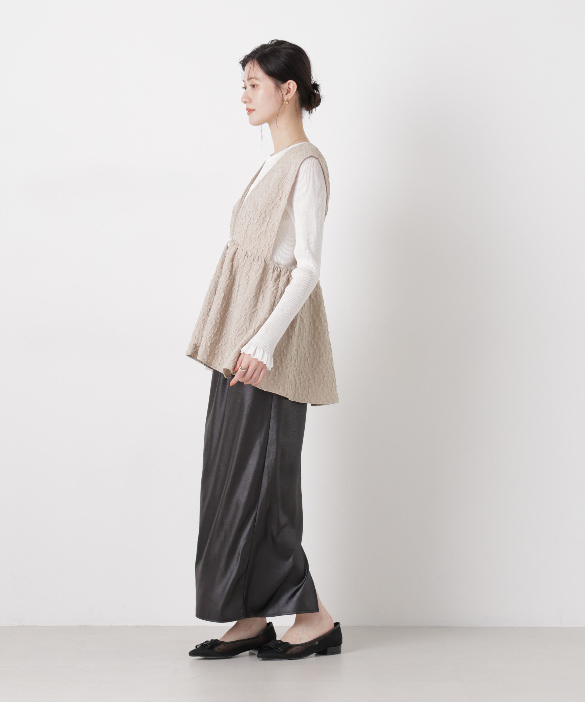 nano･universe「troisieme chaco/別注 PUFFY JACQUARD ジレ」|テーラードジャケット|