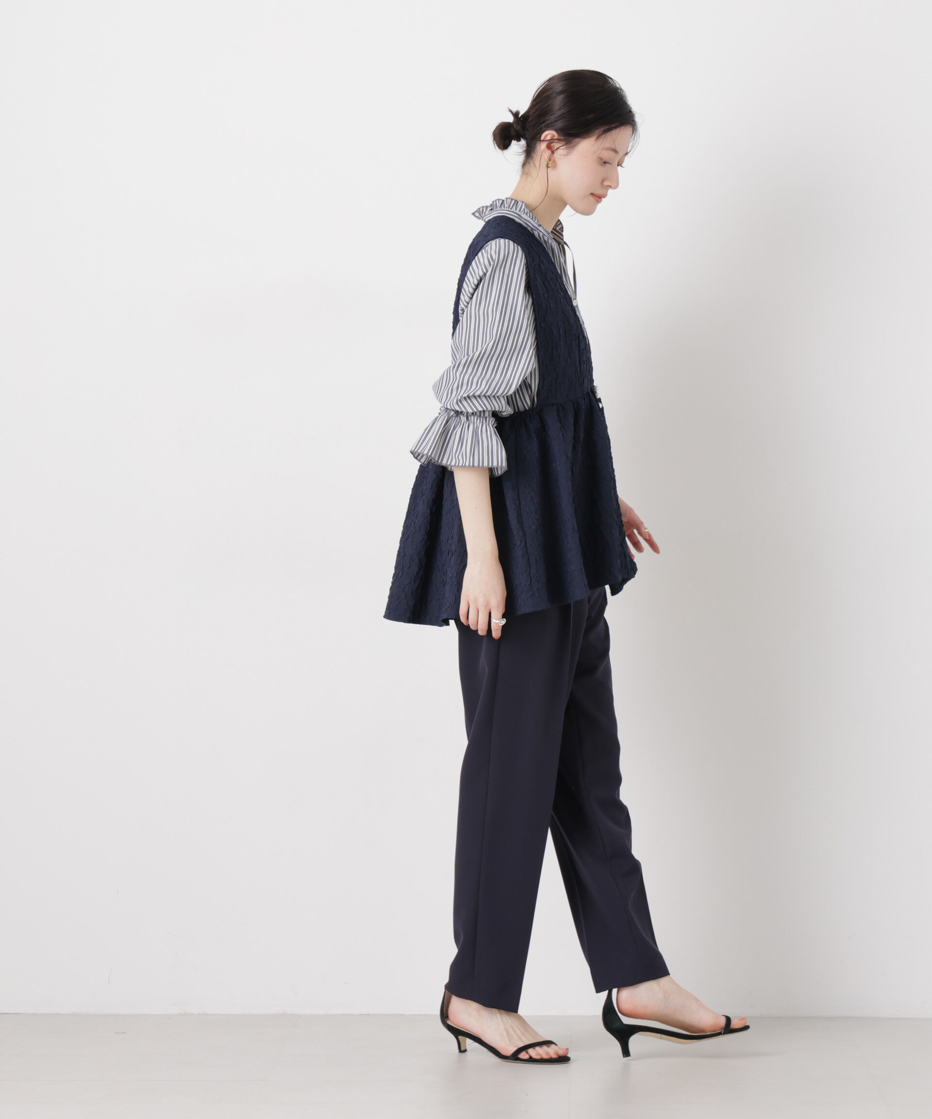 nano･universe「troisieme chaco/別注 PUFFY JACQUARD ジレ」|テーラードジャケット|