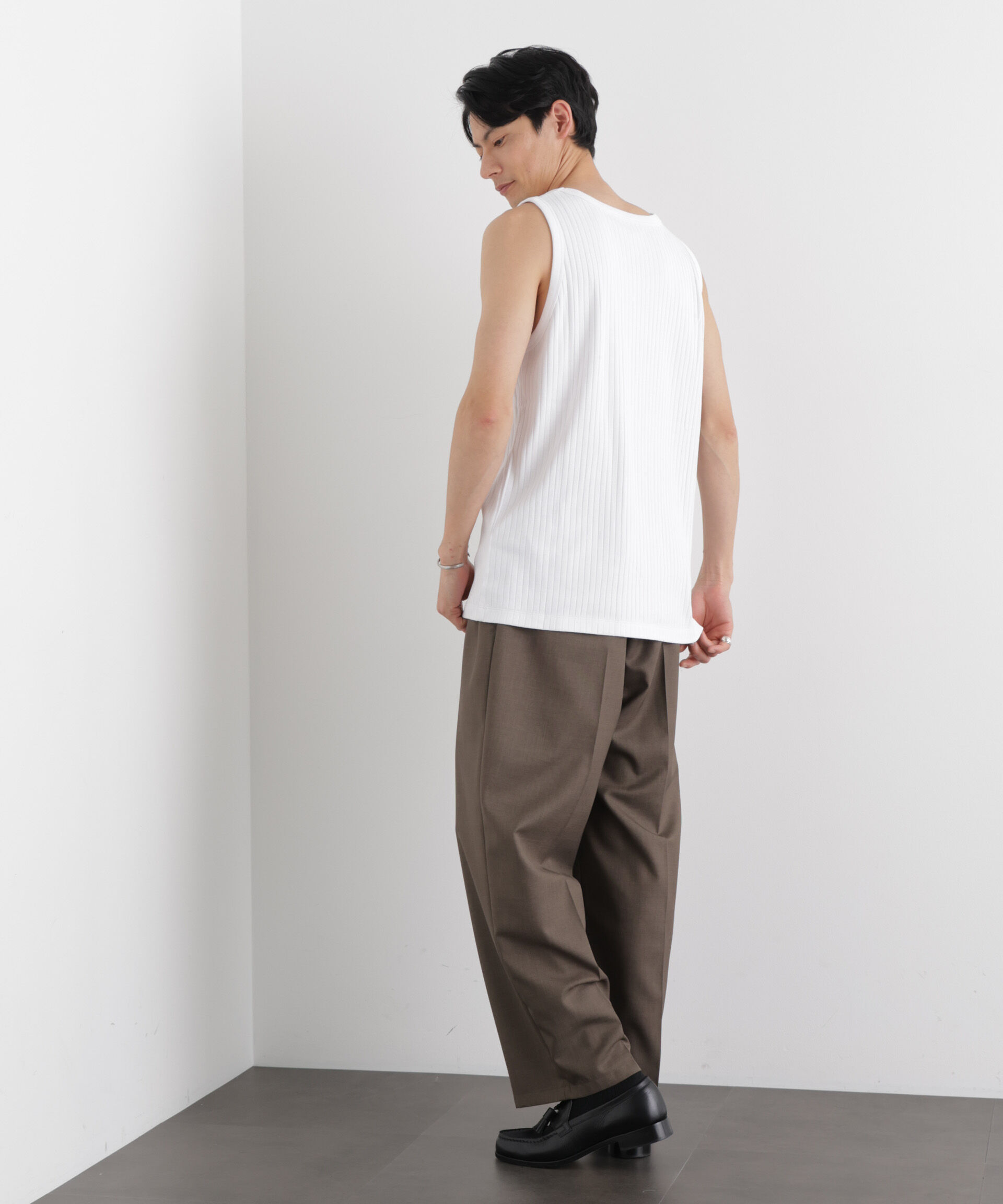 nano･universe「Anti Soaked(R) 汗染み防止 リブタンクトップ」|Tシャツ・カットソー|