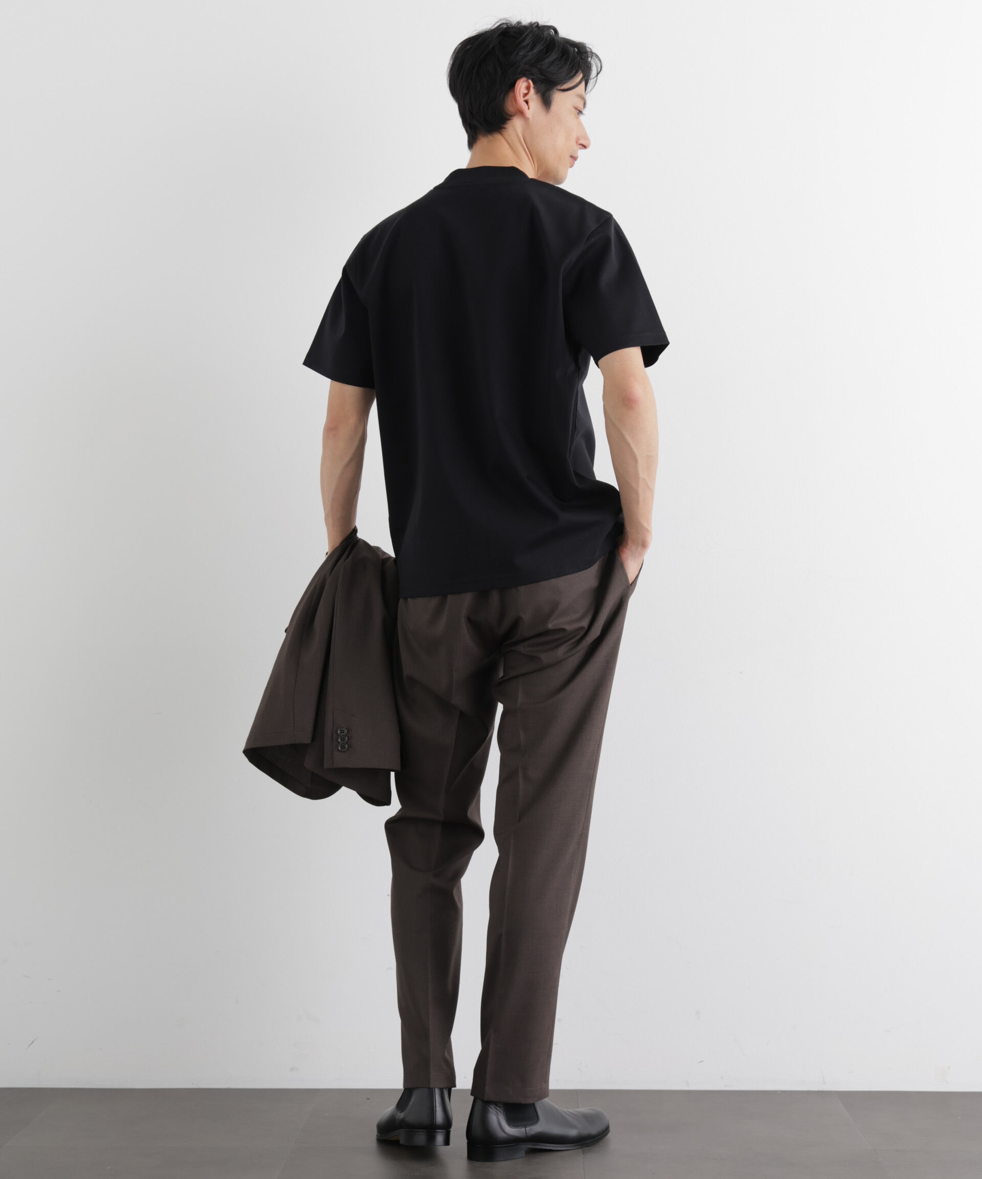 nano･universe「ジャケT(R)プレミアム Vネック 半袖」|Tシャツ・カットソー|