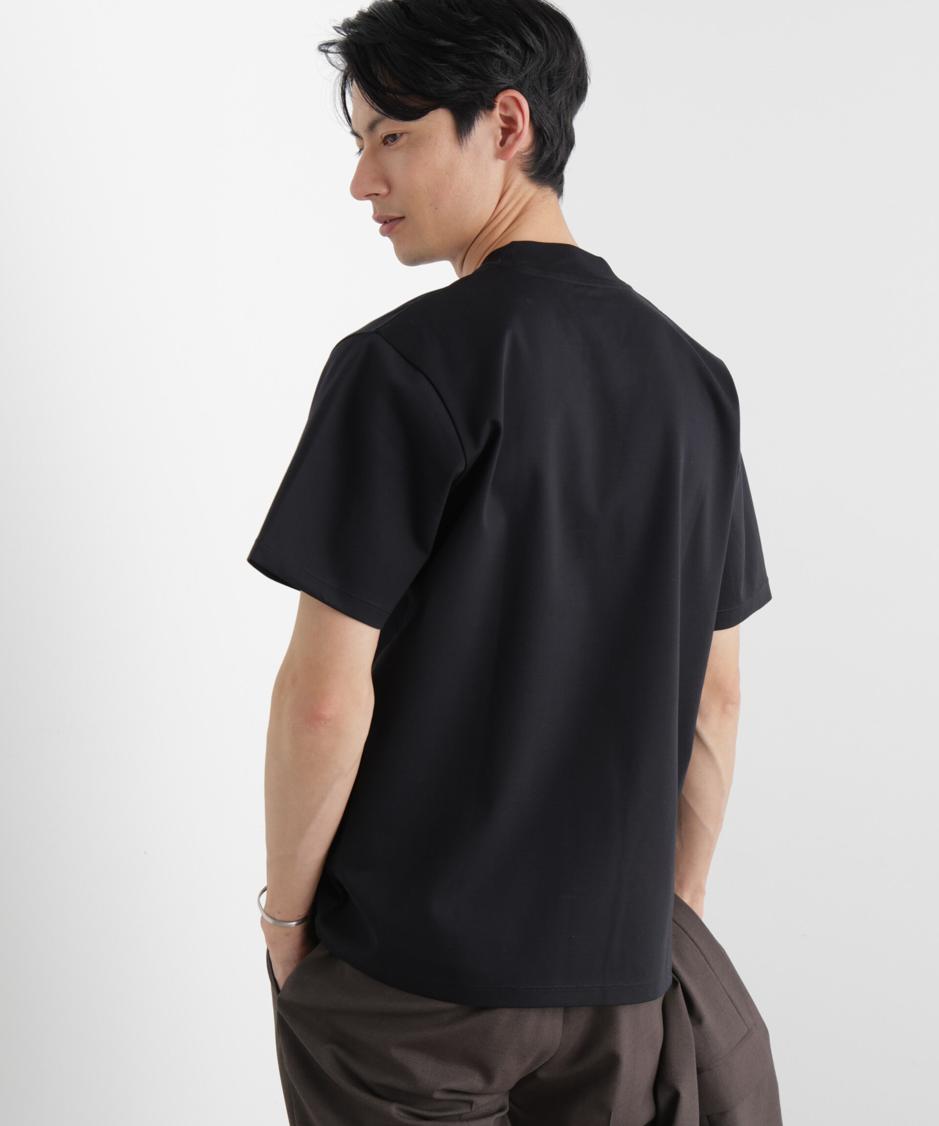 nano･universe「ジャケT(R)プレミアム Vネック 半袖」|Tシャツ・カットソー|