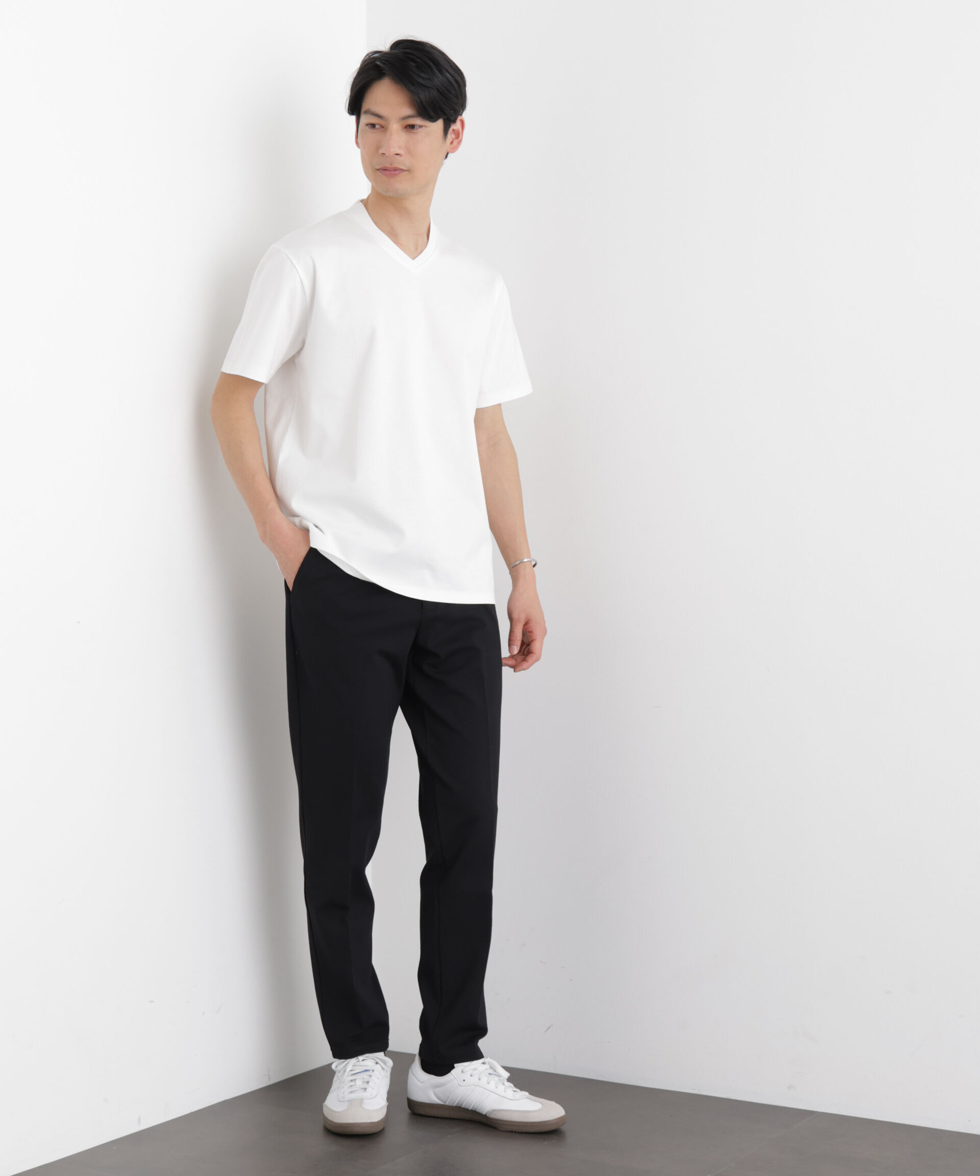 nano･universe「ジャケT(R)プレミアム Vネック 半袖」|Tシャツ・カットソー|