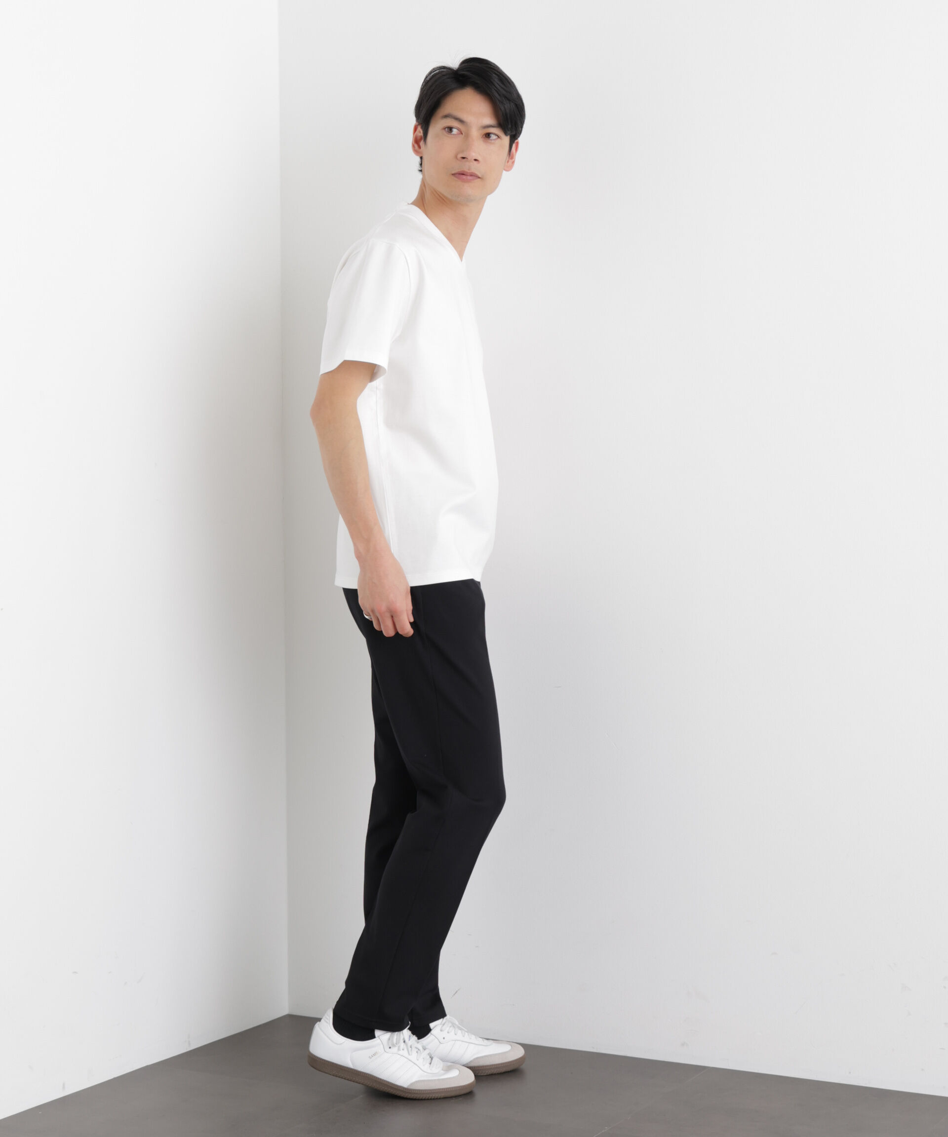 nano･universe「ジャケT(R)プレミアム Vネック 半袖」|Tシャツ・カットソー|