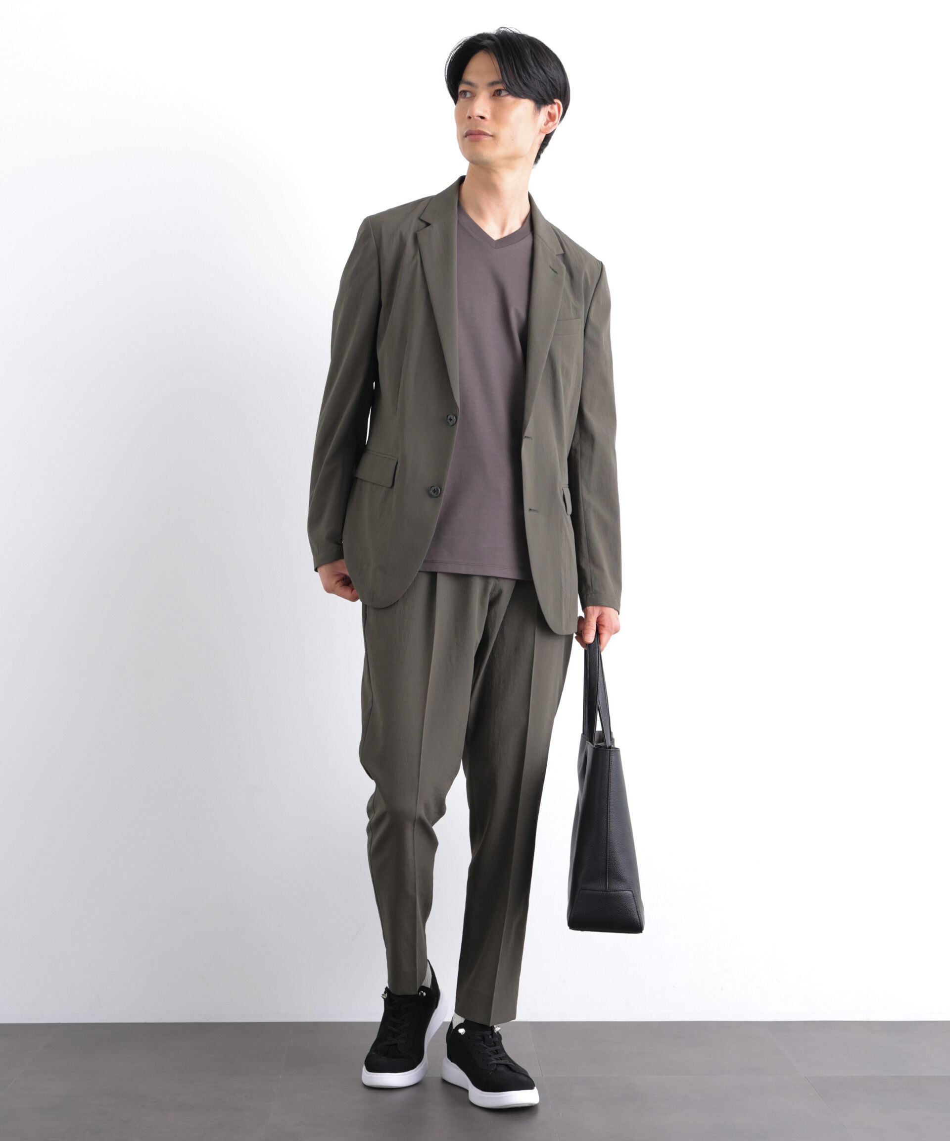 nano･universe「｢Damerino｣ BreezeCool(R) 軽量セットアップ/高通気・吸水速乾」|スーツ|D.グリーン1