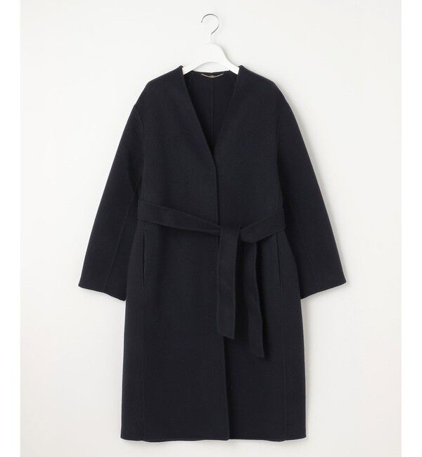 自由区「ウールリバーロング コート」|ノーカラーコート|