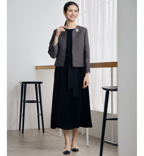 自由区「【セレモニー・オケージョン】シフォンプリーツ ワンピース」|ワンピース|