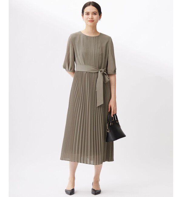 自由区「【セレモニー・オケージョン】シフォンプリーツ ワンピース」|ワンピース|