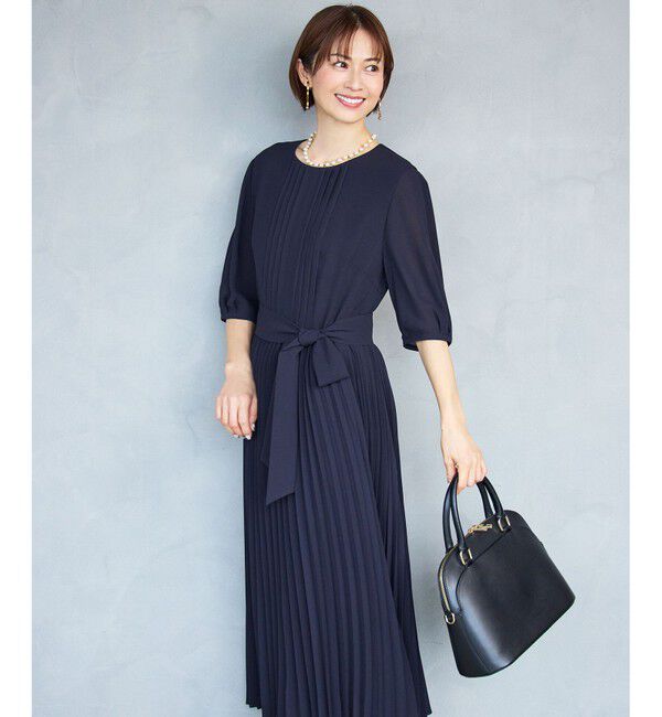 自由区「【セレモニー・オケージョン】シフォンプリーツ ワンピース」|ワンピース|