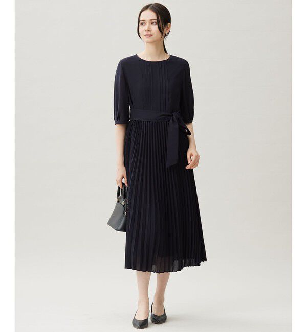 自由区「【セレモニー・オケージョン】シフォンプリーツ ワンピース」|ワンピース|