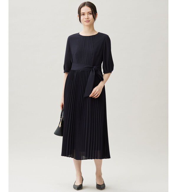 自由区「【セレモニー・オケージョン】シフォンプリーツ ワンピース」|ワンピース|