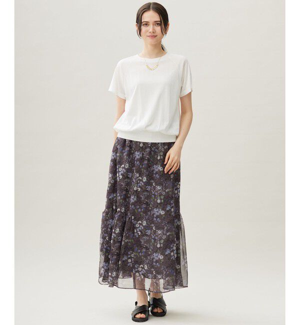 自由区「【接触冷感・UVケア・洗える】ドレーピーラグランスリーブ ニットソー」|Tシャツ・カットソー|