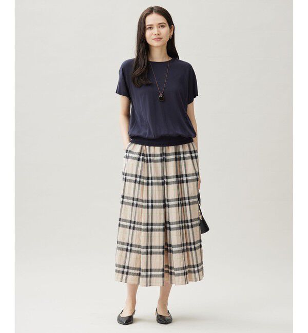 自由区「【接触冷感・UVケア・洗える】ドレーピーラグランスリーブ ニットソー」|Tシャツ・カットソー|