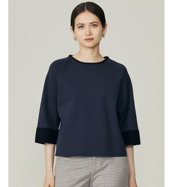 自由区「モールブロッキング ニット」|ニット・セーター|ネイビー