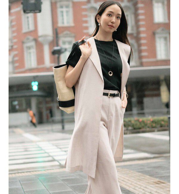 23区「【CLASSY.6月号掲載/洗える】リネンレーヨンストレッチ ジレ」|その他|