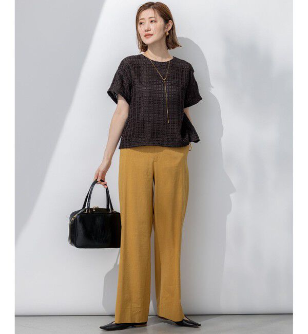 23区「【洗える】Broche チェック レース ブラウス」|シャツ・ブラウス|