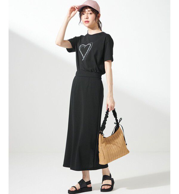 ANY SIS「【UVケア ・ストレッチ・洗える】2WAYジョーゼットジャージーナロー スカート」|スカート|