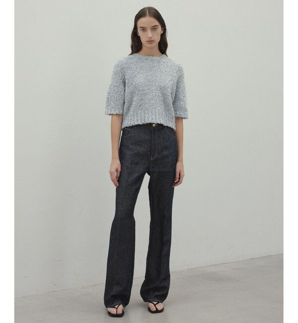 BEIGE,「【洗える・Precious 4月号掲載】TRITOMA / ラメクルーネック半袖ニット」|ニット・セーター|