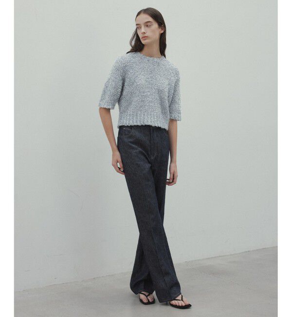 BEIGE,「【洗える・Precious 4月号掲載】TRITOMA / ラメクルーネック半袖ニット」|ニット・セーター|