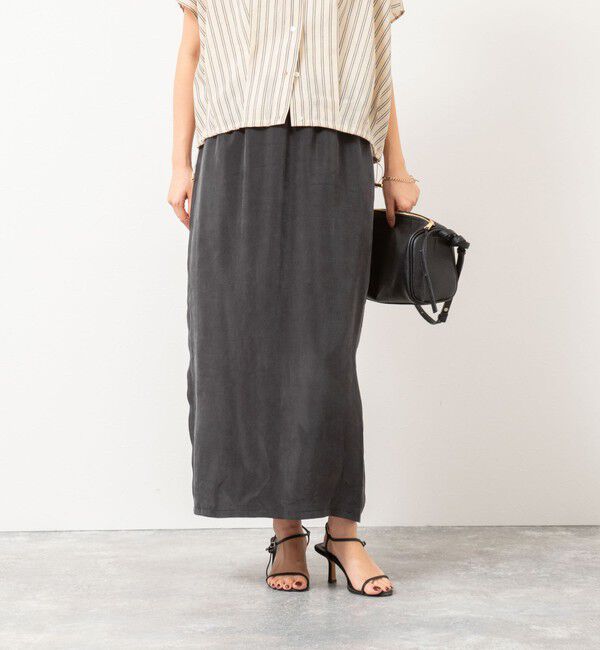 NOLLEY'S「《セットアップ対応》ウォッシャブルシルキーキュプライージースカート」|スカート|
