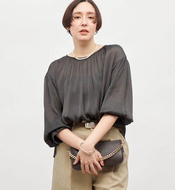 NOLLEY'S「楊柳サテン2WAYギャザーブラウス」|シャツ・ブラウス|