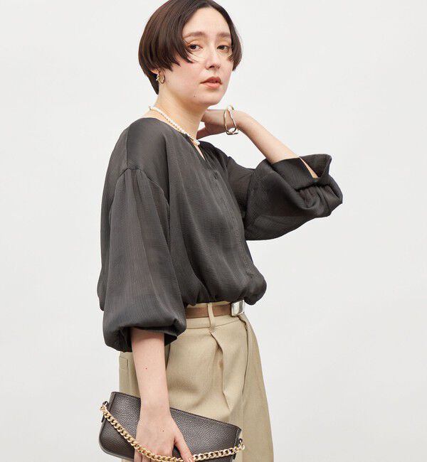 NOLLEY'S「楊柳サテン2WAYギャザーブラウス」|シャツ・ブラウス|