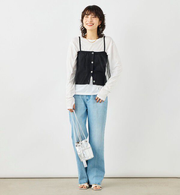 NOLLEY'S「《手洗い可能》チュールリブビスチェ」|キャミソール|