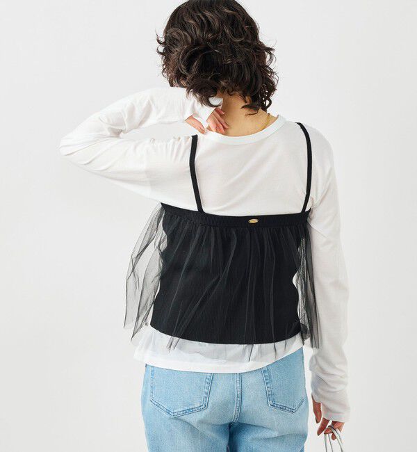 NOLLEY'S「《手洗い可能》チュールリブビスチェ」|キャミソール|