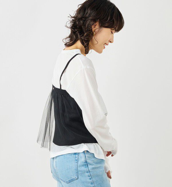 NOLLEY'S「《手洗い可能》チュールリブビスチェ」|キャミソール|