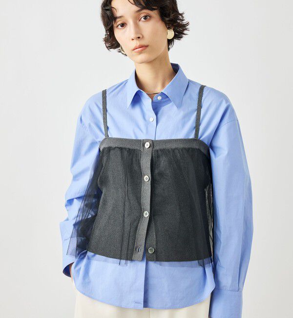 NOLLEY'S「《手洗い可能》チュールリブビスチェ」|キャミソール|