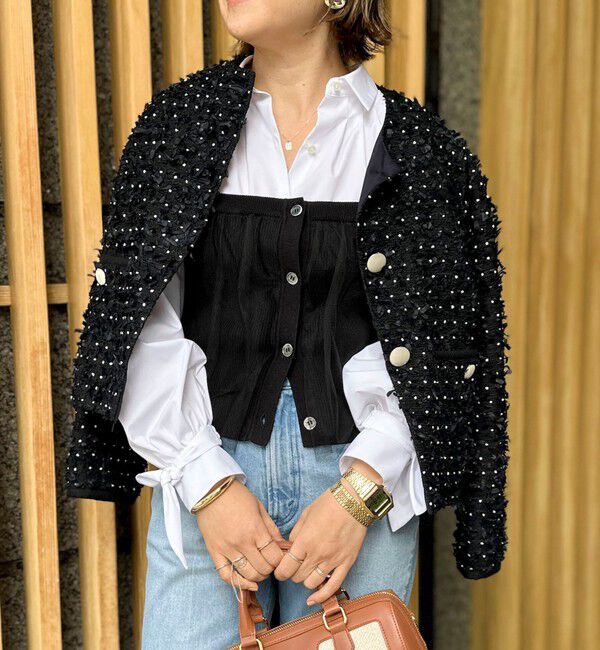 NOLLEY'S「《手洗い可能》チュールリブビスチェ」|キャミソール|