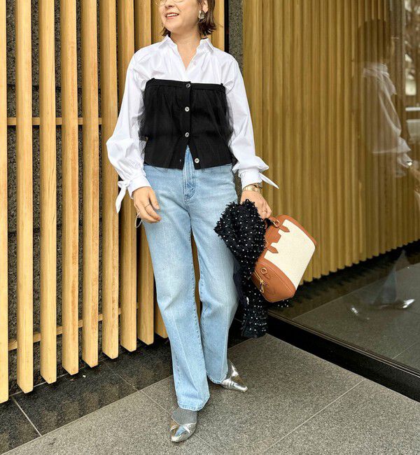 NOLLEY'S「《手洗い可能》チュールリブビスチェ」|キャミソール|