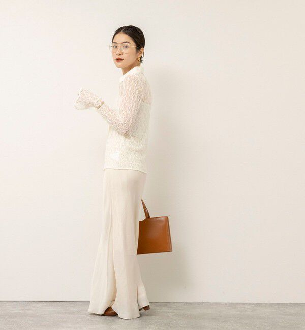 MAQWEL「【MAQWEL/マクウェル】ウォッシャブルストレッチレースシャツ」|シャツ・ブラウス|