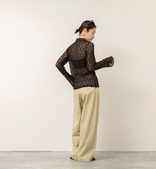 MAQWEL「【MAQWEL/マクウェル】ウォッシャブルストレッチレースシャツ」|シャツ・ブラウス|