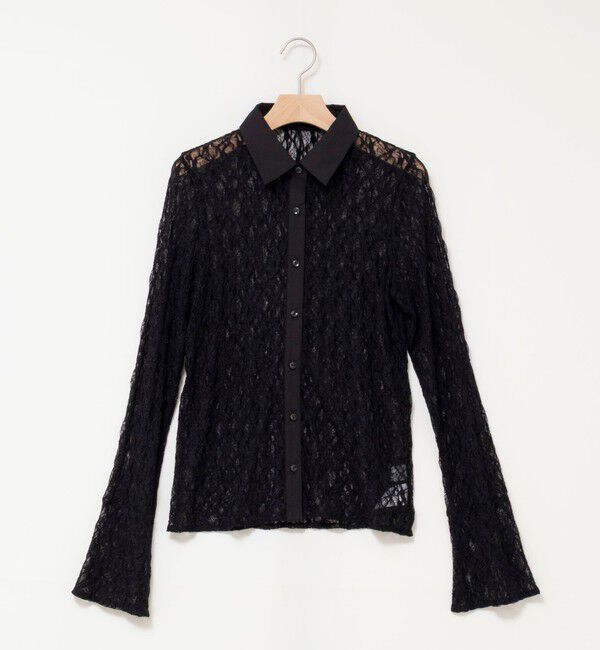 MAQWEL「【MAQWEL/マクウェル】ウォッシャブルストレッチレースシャツ」|シャツ・ブラウス|