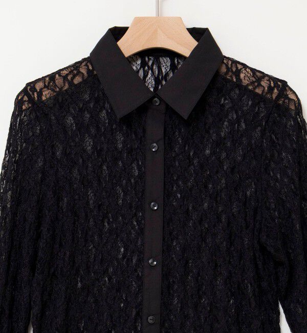 MAQWEL「【MAQWEL/マクウェル】ウォッシャブルストレッチレースシャツ」|シャツ・ブラウス|