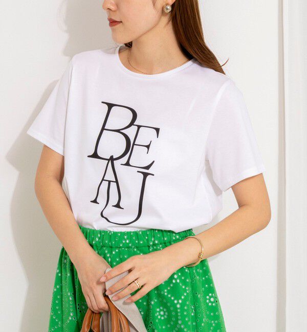 NOLLEY'S「ウォッシャブルプリントT」|Tシャツ・カットソー|ホワイト