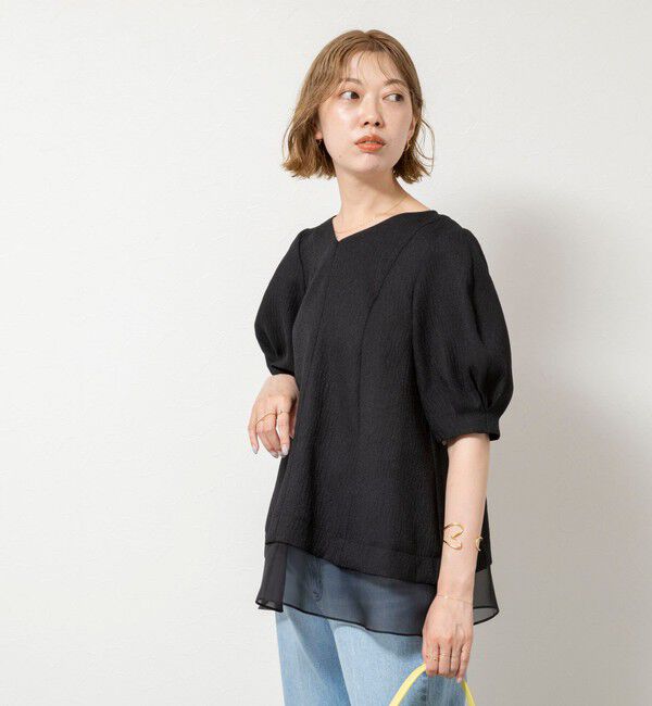 NOLLEY'S sophi「ウォッシャブルポコポコジャガードオーガンジープルオーバー」|シャツ・ブラウス|