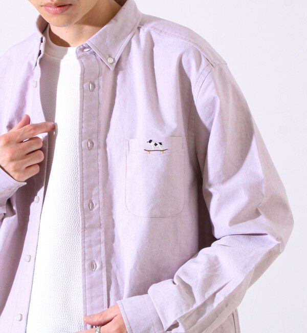 GLOSTER「【定番&times;遊び心】フレブル刺繍BDシャツ 無地/クレイジーパターン」|シャツ・ブラウス|ベージュ