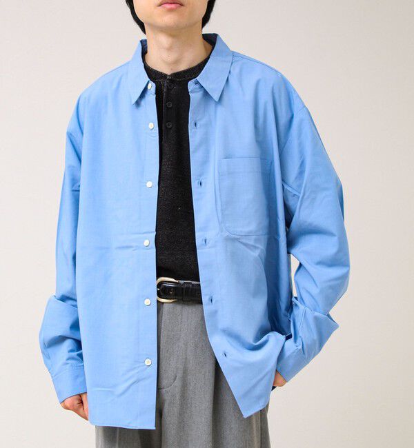 GLOSTER「【ストライプ/無地】レーヨン混 レギュラーカラーシャツ」|シャツ・ブラウス|