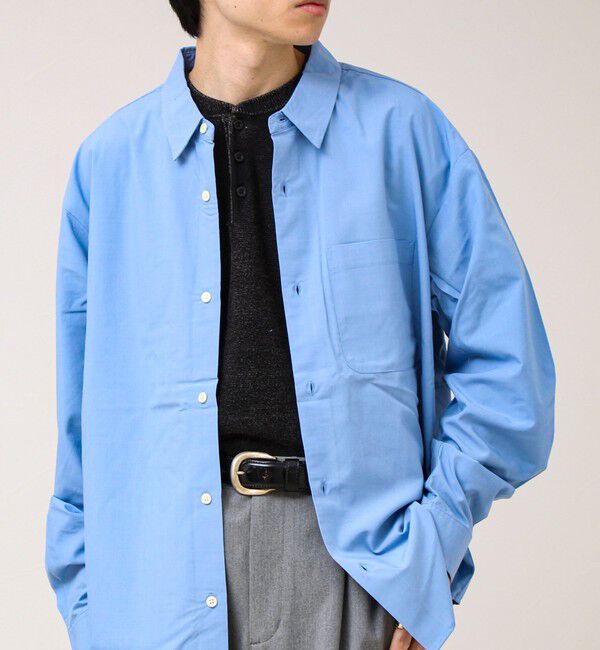 GLOSTER「【ストライプ/無地】レーヨン混 レギュラーカラーシャツ」|シャツ・ブラウス|