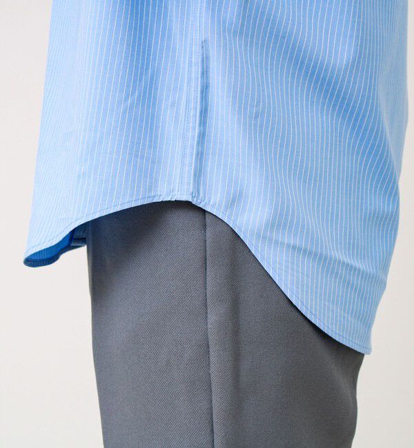 GLOSTER「【ストライプ/無地】レーヨン混 レギュラーカラーシャツ」|シャツ・ブラウス|