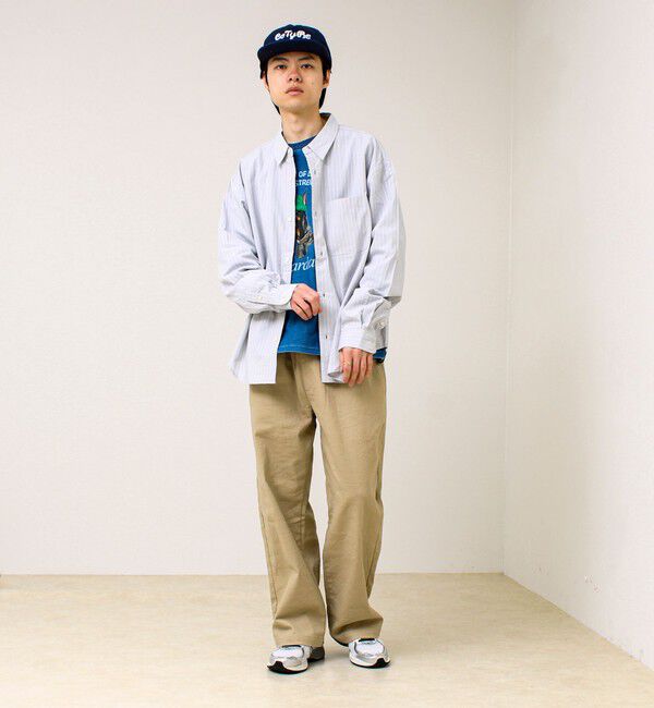 GLOSTER「【ストライプ/無地】レーヨン混 レギュラーカラーシャツ」|シャツ・ブラウス|