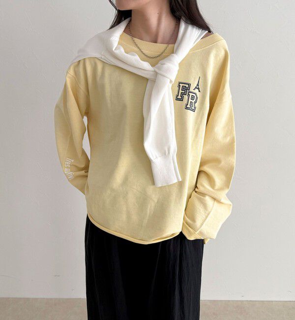 fredy emue「ヴィンテージ加工裏毛オフショルプルオーバー」|Tシャツ・カットソー|