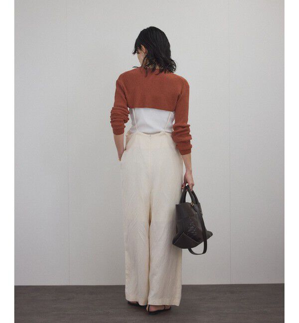 SALON adam et rope'「【WEB限定】ループヤーンリブショートカーディガン/ボレロ［セットアップ対応］」|カーディガン|