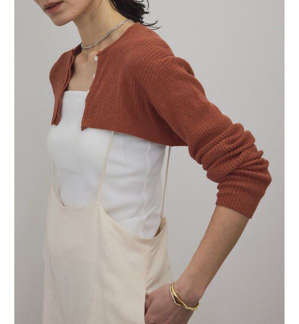 SALON adam et rope'「【WEB限定】ループヤーンリブショートカーディガン/ボレロ［セットアップ対応］」|カーディガン|