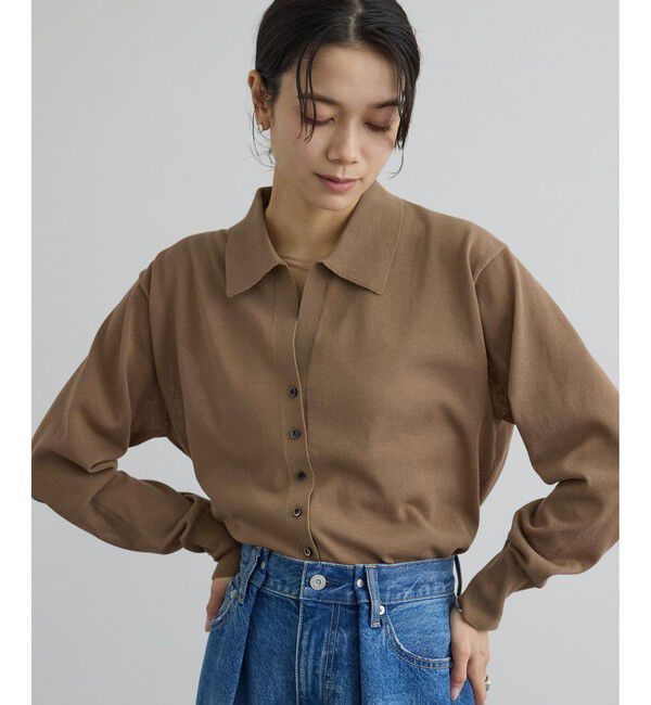 SALON adam et rope'「【WEB限定】ドライタッチスキッパーカーディガン」|カーディガン|