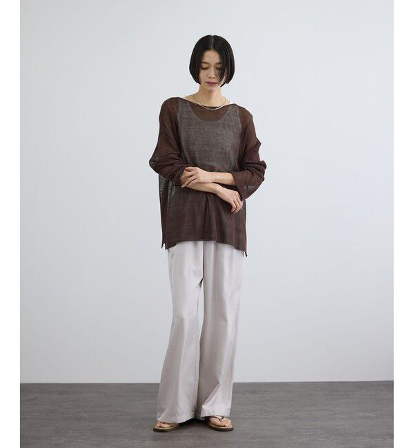 SALON adam et rope'「オーガニックリネンシアーボートネックプルオーバー」|ニット・セーター|